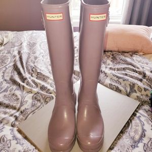 Hunter boots lilac